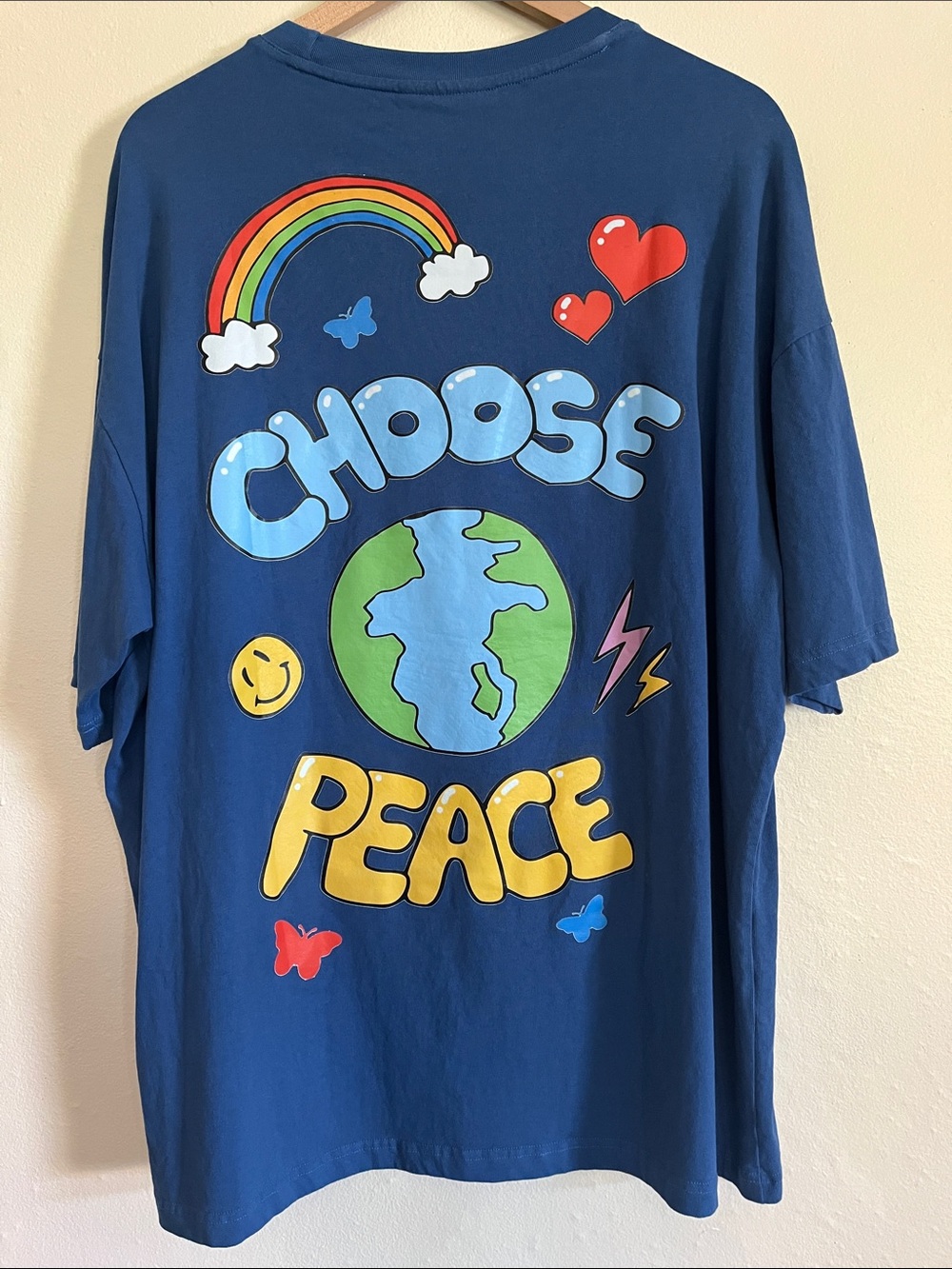 Live In Peace Graphic Tee - Blue - Picture 7 of 8